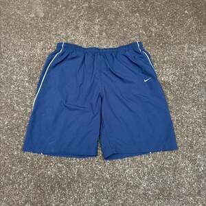 Nike Navy Blue Athletic Shorts with White Stripe, Men's Size XL